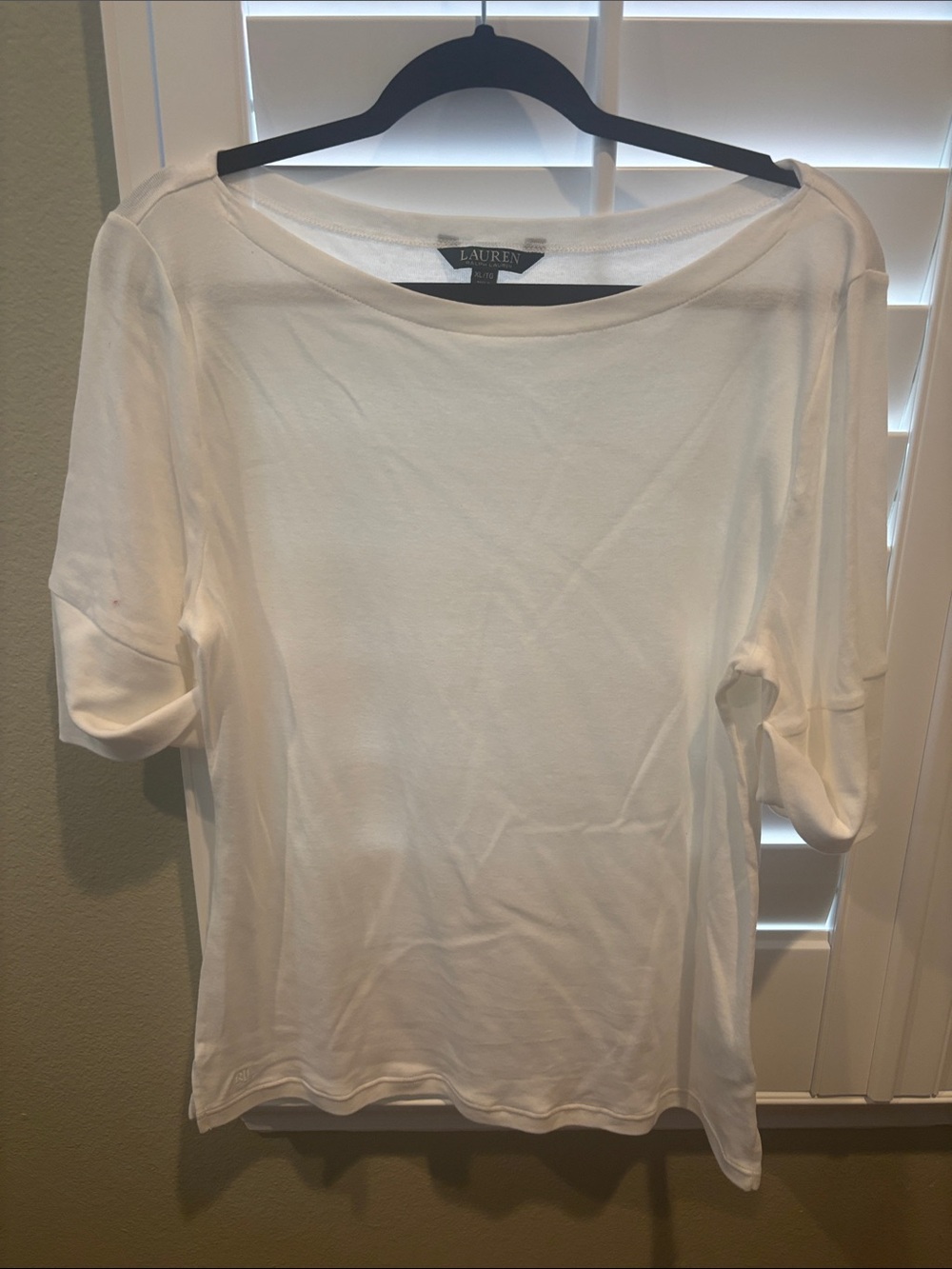 Lauren Ralph Lauren White Short-Sleeve Boatneck Tee